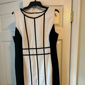 Calvin Klein Black and White Dress-Size 14
